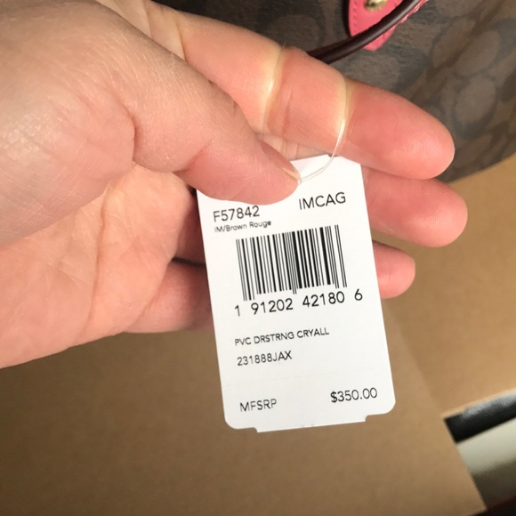 🌸🍒coach carryalldrawstring tote🍒shoulder bag - Picture 4 of 8